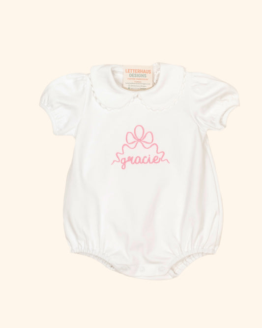 Bow Motif & Name Collared Bubble