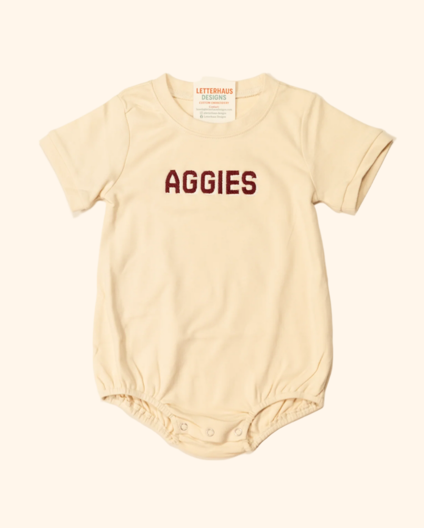 "AGGIES" Block Letter Bubble