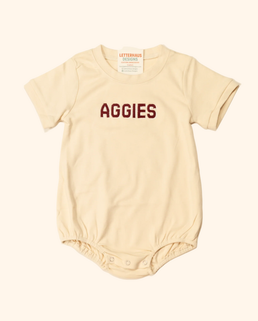 "AGGIES" Block Letter Bubble