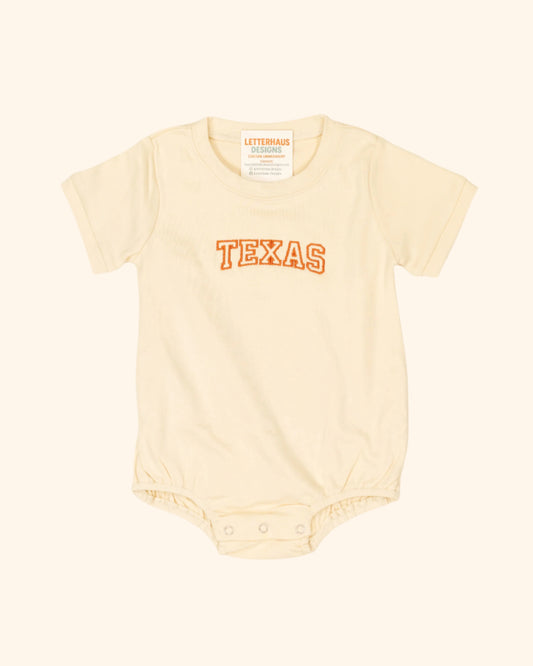 "Texas" Varsity Block Bubble