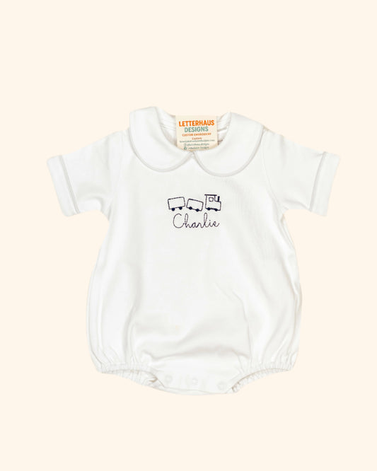 Train Motif & Name Collared Bubble