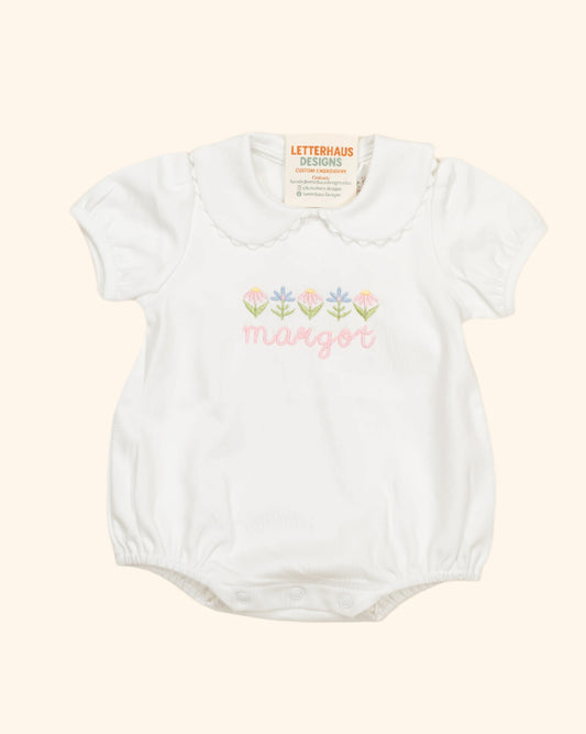 Floral Motif & Name Collared Bubble